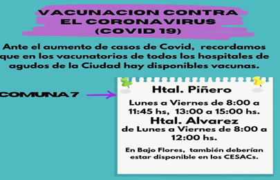 Vacunación contra el Covid en los hospitales Piñero y Alvarez