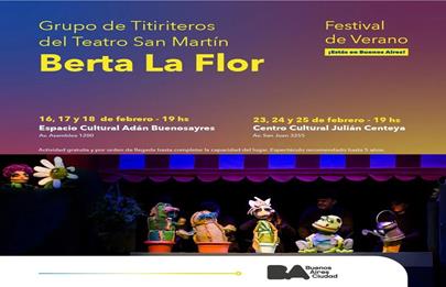 Grupos de Titiriteros del Teatro San Martín presenta: “Berta, la flor