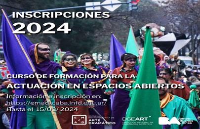 Inscripción 2024 al Curso de Formación para la Actuación en Espacios Abiertos EMAD