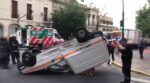 Siniestro con vuelco en Belgrano y Boedo