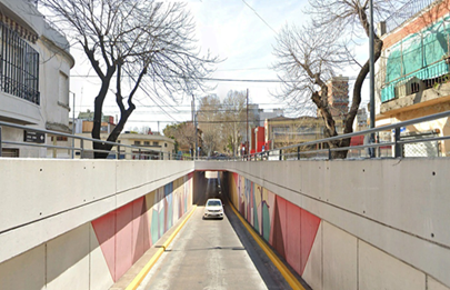 Construcción del paso bajo nivel Larrazábal y vías del Ferrocarril Belgrano Sur