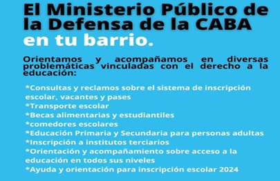 Llega el Ministerio Público de la Defensa a Mataderos