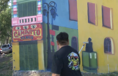 Mural en homenaje al barrio de La Boca en Córdoba