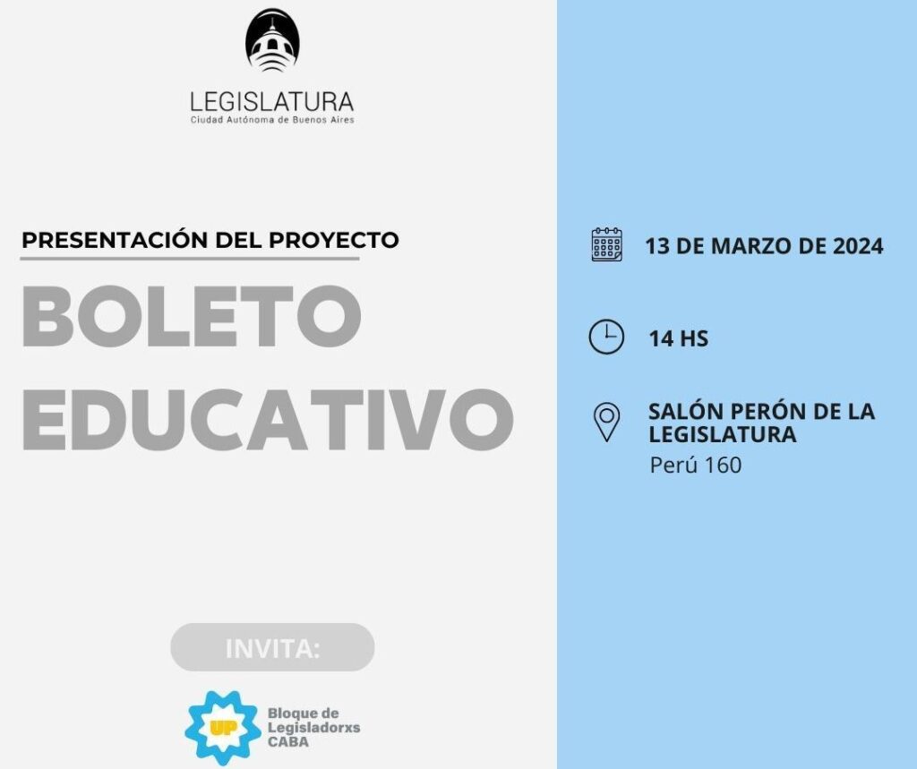 Presentación del proyecto de ley del boleto educativo en la Ciudad