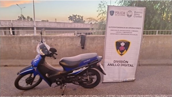 Moto robada en Belgrano es recuperada gracias al sistema de videovigilancia