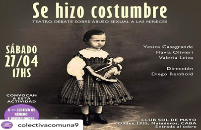 Teatro debate sobre abuso sexual a las niñeces en el club Sol de Mayo