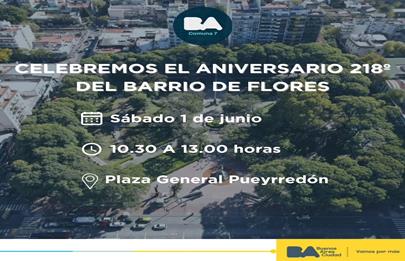 Ya llegan los festejos por el 218º aniversario del Barrio San José de Flores