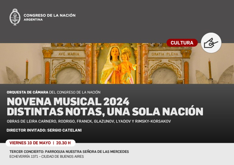 La Orquesta del Congreso continúa su “Novena Musical” en templos católicos de la ciudad