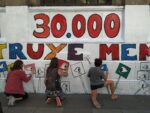Almagro: la Legislatura porteña declaró de interés cultural al mural en homenaje a desaparecidos en el polideportivo de Sarmiento y Medrano