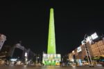 Colocaron una instalación en el Obelisco por el Día Mundial del Reciclaje