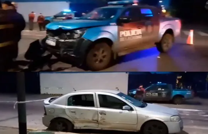 Choque entre auto y un patrullero en Barracas