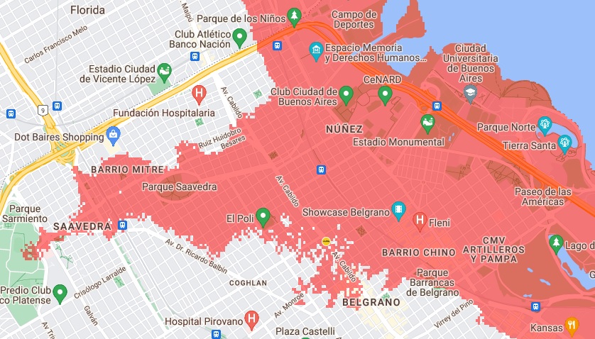 Un simulador online muestra cómo se inundaría Saavedra ante la subida del nivel del mar