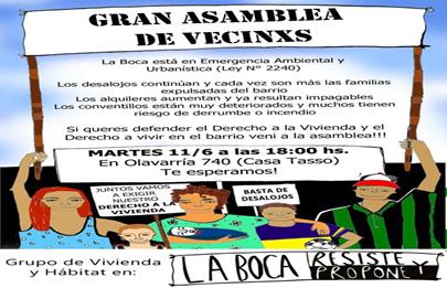 Asamblea barrial: emergencia ambiental urbanística en La Boca  