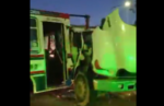 Choque en Parque Patricios entre un camión y un colectivo