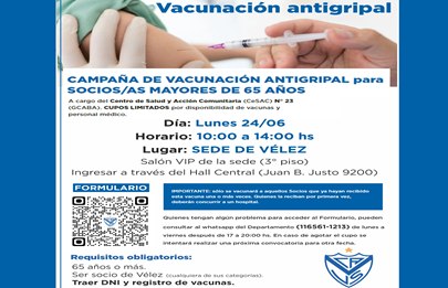 Campaña de vacunación antigripal en Vélez Sarsfield