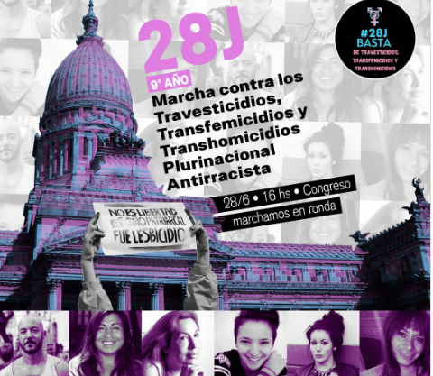 9° Marcha Plurinacional Basta Travesticidios, Transfemicidios y Transhomicidios