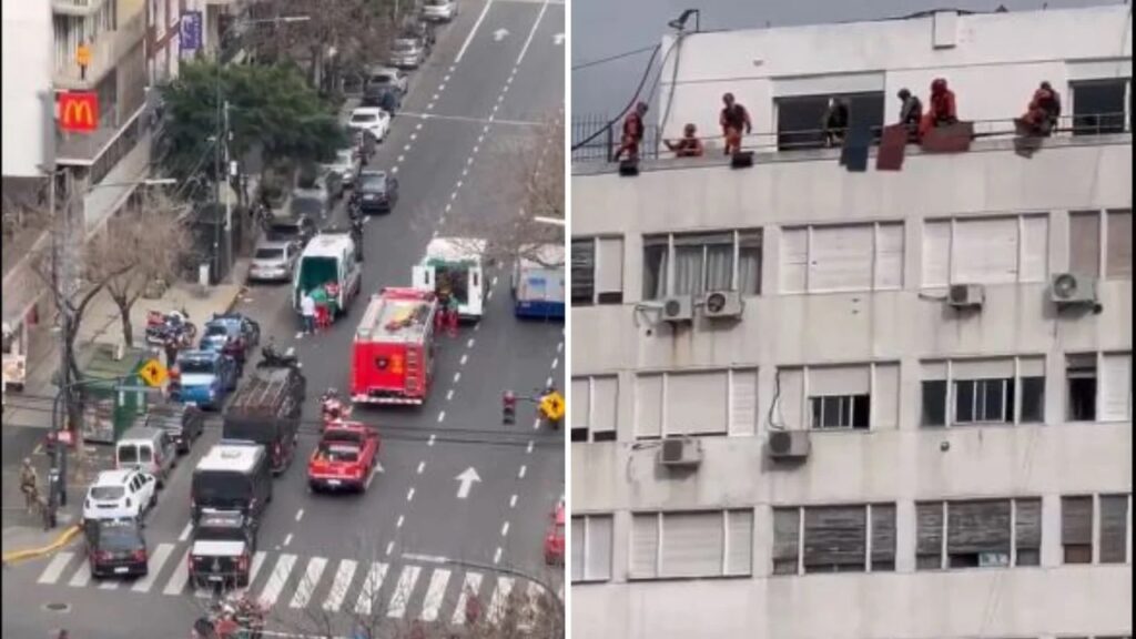 Caballito: rescataron a una pareja con aparentes problemas mentales que amenazó con tirarse de un piso 20