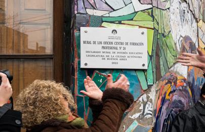 Declaran de interés cultural de la comuna 7 al mural “oficios y transformaciones- del CFP 24”