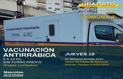 Vacunación antirrábica gratuita en Parque Avellaneda