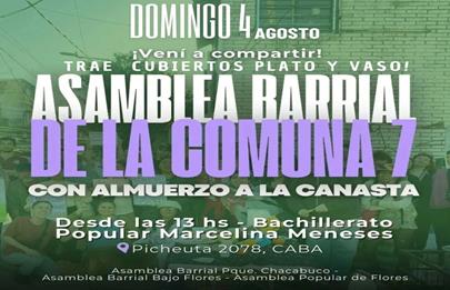 Asamblea de Parque Chacabuco “Vení a construir comunidad barrial autoorganizada”