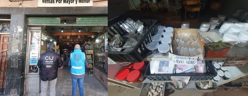 Incautaron pólvora y mercurio usados en macumbas en santerías de Liniers, Balvanera y Constitución