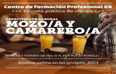 CFP 24 “vacantes en el curso de Mozo/a y Camarero/a”