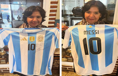  Messi donó una camiseta a la Fundación Margarita Barrientos
