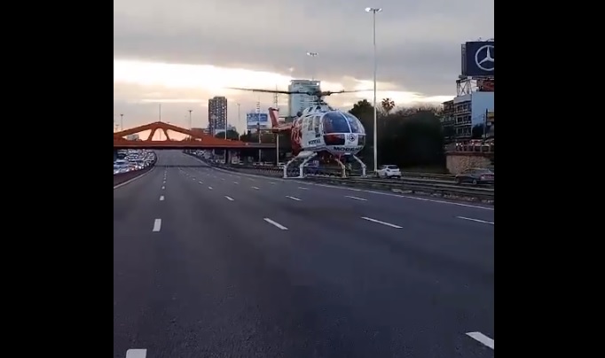 Dos choques en la General Paz, a la altura de Saavedra: intervino el SAME Aéreo