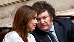 Javier Milei y Victoria Villarruel en un acto en Lugano