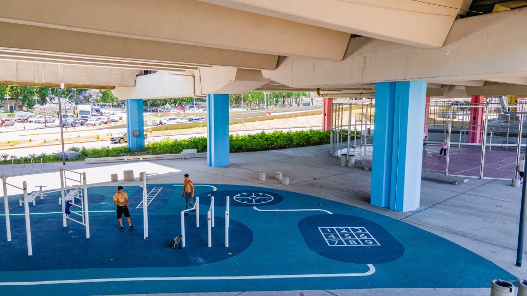 Inaugurado el Espacio Recreativo Brasil con calistenia, skate e iniciación deportiva al sur de Puerto Madero