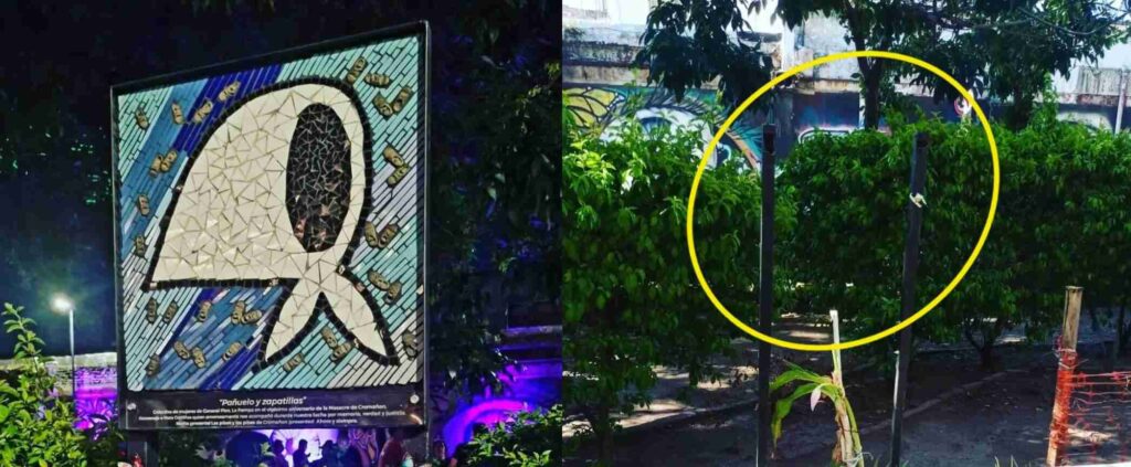 Once: hurtaron un mosaico en homenaje a Nora Cortiñas del Santuario de Cromañón