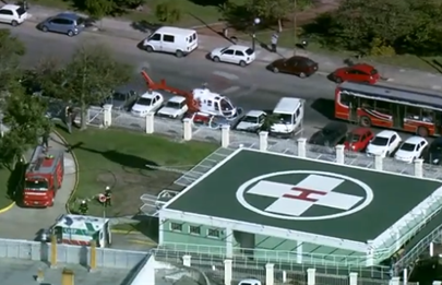 Helicóptero del SAME trasladó a una motociclista herida al Santojanni