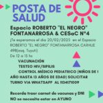 Posta de salud en el espacio El Negro Fontanarrosa