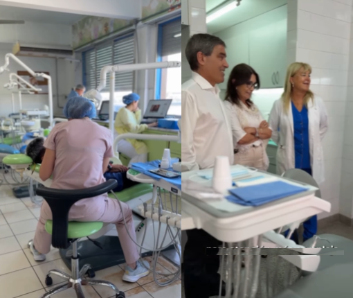 Quirós visitó el hospital odontológico Benito Quinquela Martin