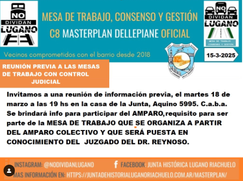 Comuna 8: Nuevo comunicado de la Mesa de TCyG