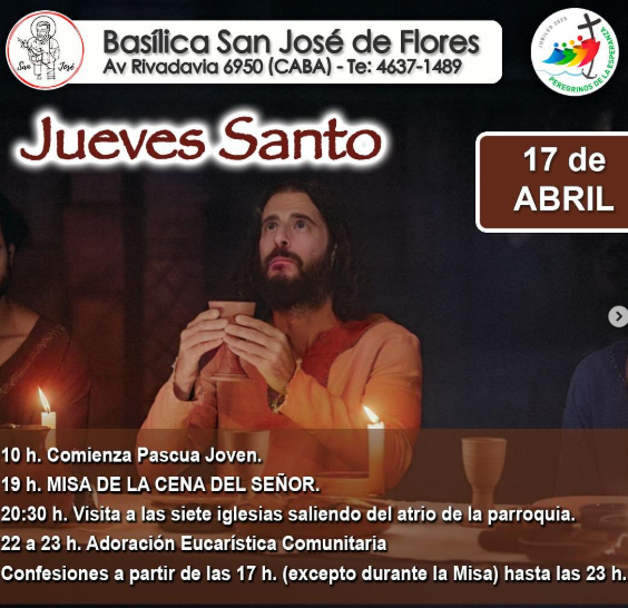 Jueves Santo en la basílica de Flores