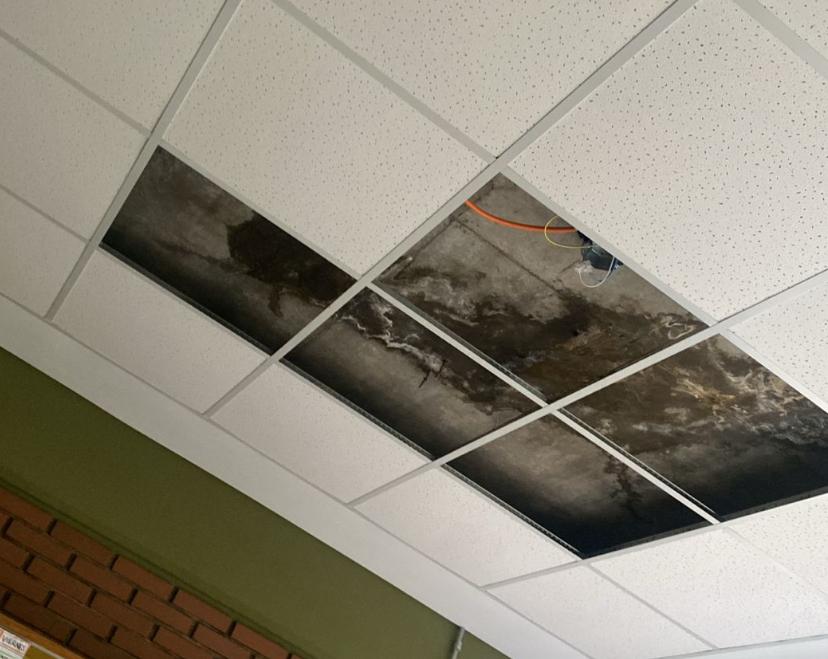 Familias denuncian que, pese a las obras de reparación, las filtraciones continúan en la escuela de Pico y Vidal