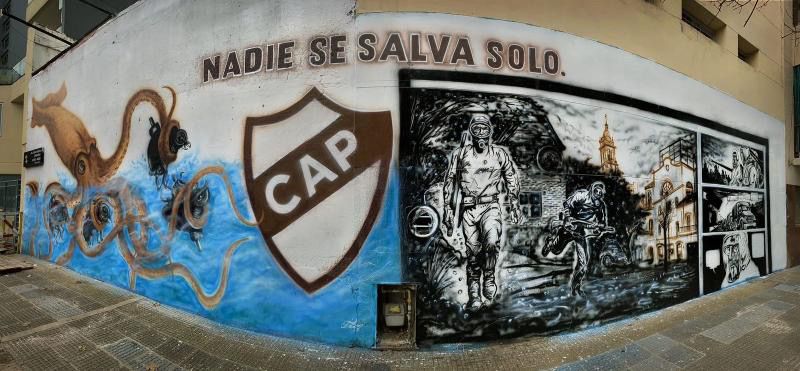“Nadie se salva solo”: nuevo mural de El Eternauta, Platense y la batalla de San Isidro Labrador en el barrio de Saavedra
