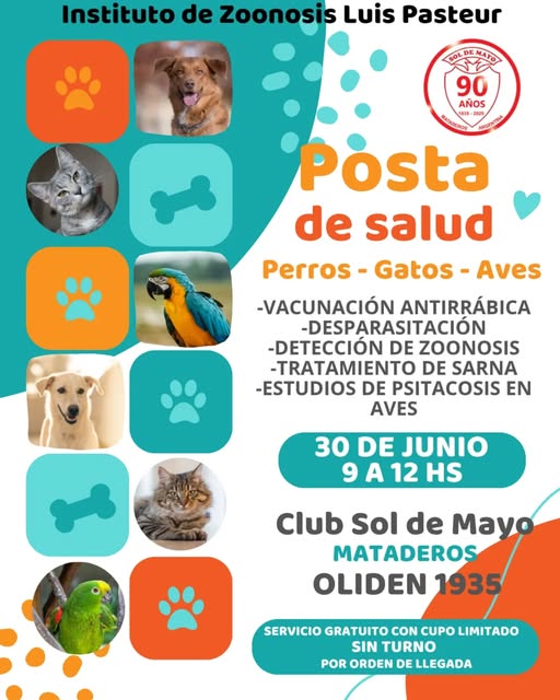 Posta de salud animal en el club Sol de Mayo