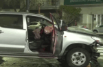 Conductor alcoholizado provoca choque en cadena en Flores y deja un herido