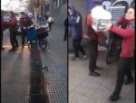 La policía le tiró los termos con café a un vendedor ambulante frente a la estación Once
