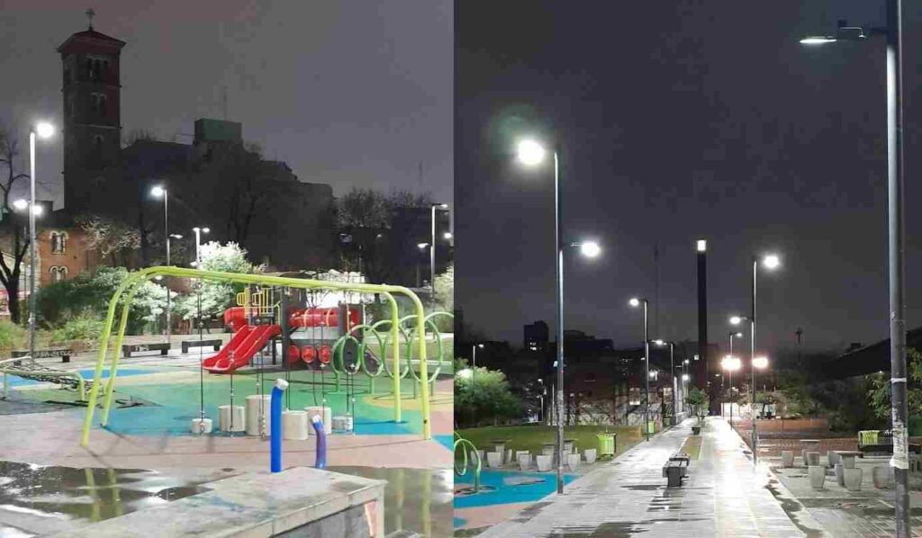 Tras reclamos vecinales, restablecen la iluminación en el Parque de la Estación