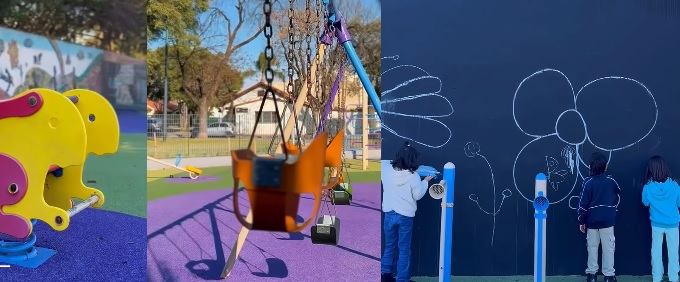 Renovado el espacio de juegos infantiles de Jaramillo y Valdenegro