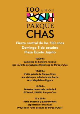 Programación de actividades Parque Chas 100 años