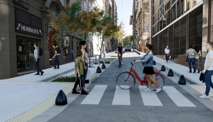 Cortes de tránsito: iniciaron las obras para sumar verde y espacio peatonal en Viamonte, entre Carlos Pellegrini y Leandro N. Alem