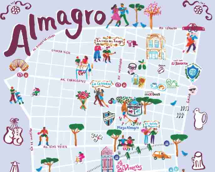 Día de Almagro: así es el mapa que María Luque ilustró con la participación de vecinos