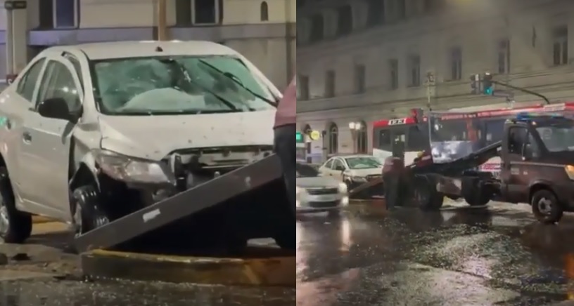 Un conductor borracho chocó contra el Centro de Trasbordo de Flores