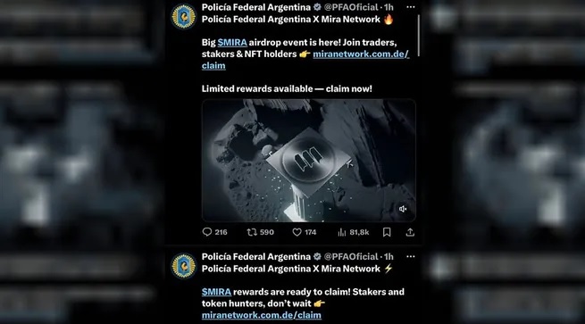 Hackearon la cuenta de X de la Policía Federal Argentina para promocionar criptomonedas: el comunicado de Seguridad Nacional