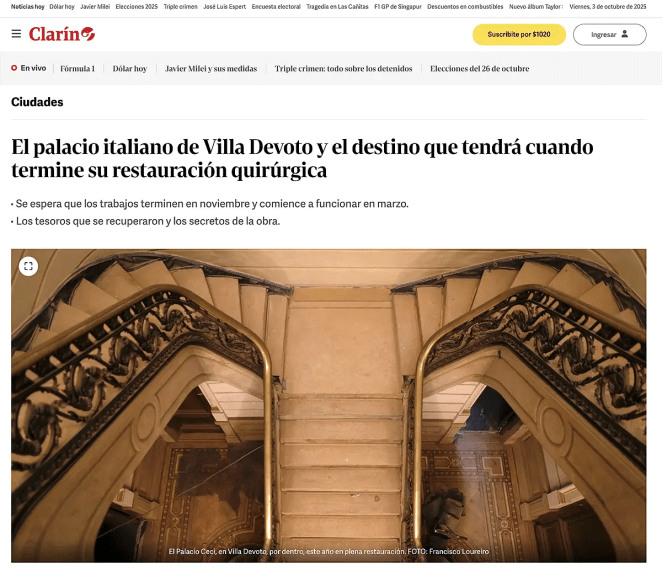 El Palacio Ceci será un centro de restauración patrimonial