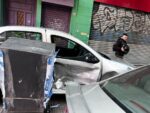 Tres heridos y un auto en la vereda tras un choque en Belgrano